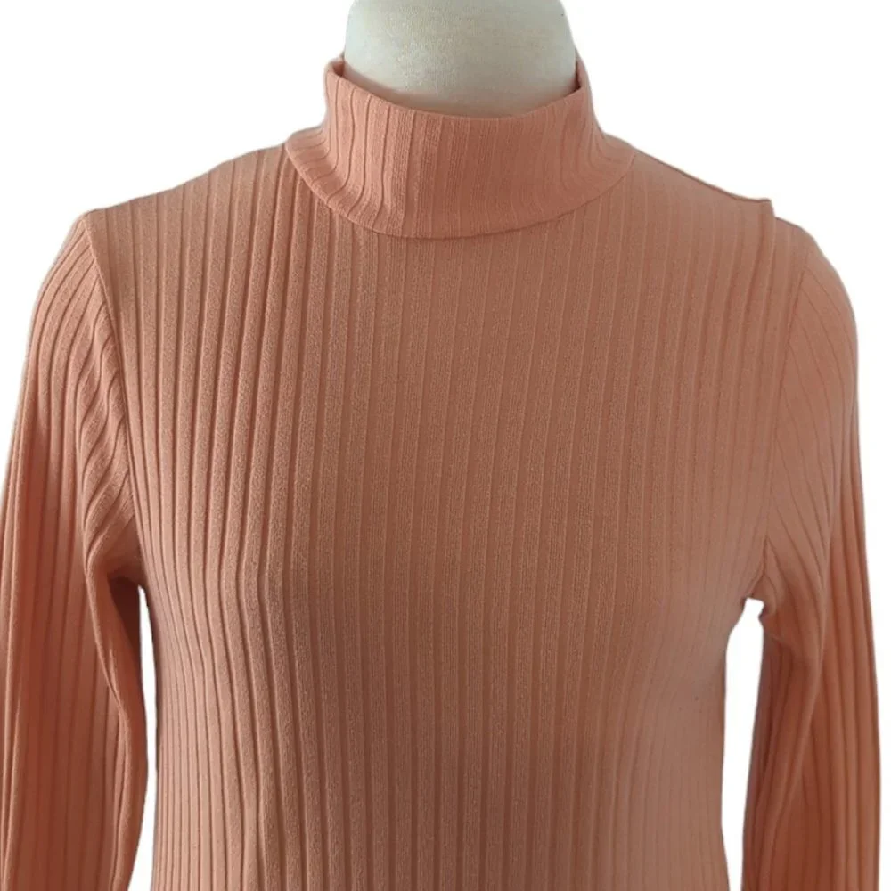 Topshop Ribbed Mock Neck Knit  Top - Picture 4 of 4